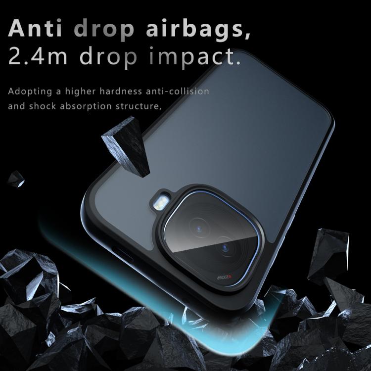 For vivo iQOO Z11 Turbo / 15R 5G Armor Big Pore PC Hybrid TPU Phone Case - Frosted Black