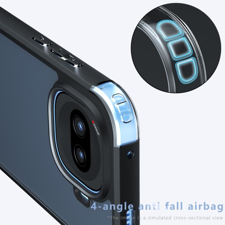 For vivo iQOO Z11 Turbo / 15R 5G Armor Big Pore PC Hybrid TPU Phone Case - Frosted Black