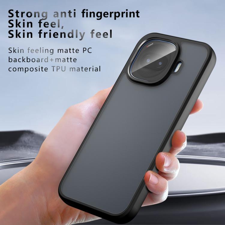 For vivo iQOO Z11 Turbo / 15R 5G Armor Big Pore PC Hybrid TPU Phone Case - Frosted Black