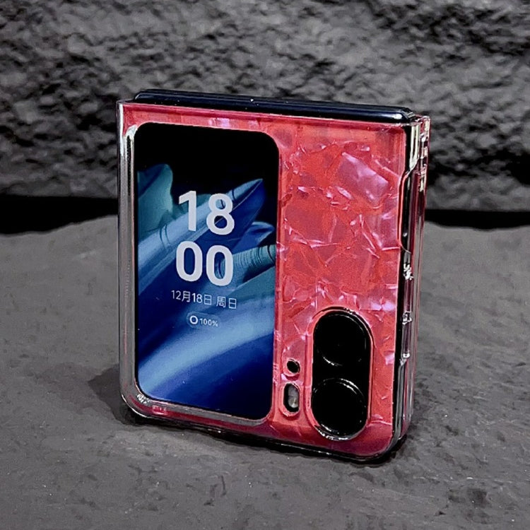 For OPPO Find N2 Flip Pearlescent Shell Texture Phone Case