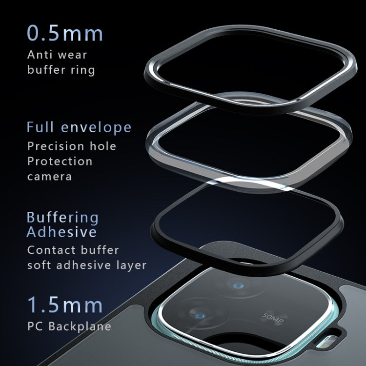 For vivo Y200 GT / iQOO Z9 Turbo Armor Big Pore PC Hybrid TPU Phone Case - Transparent