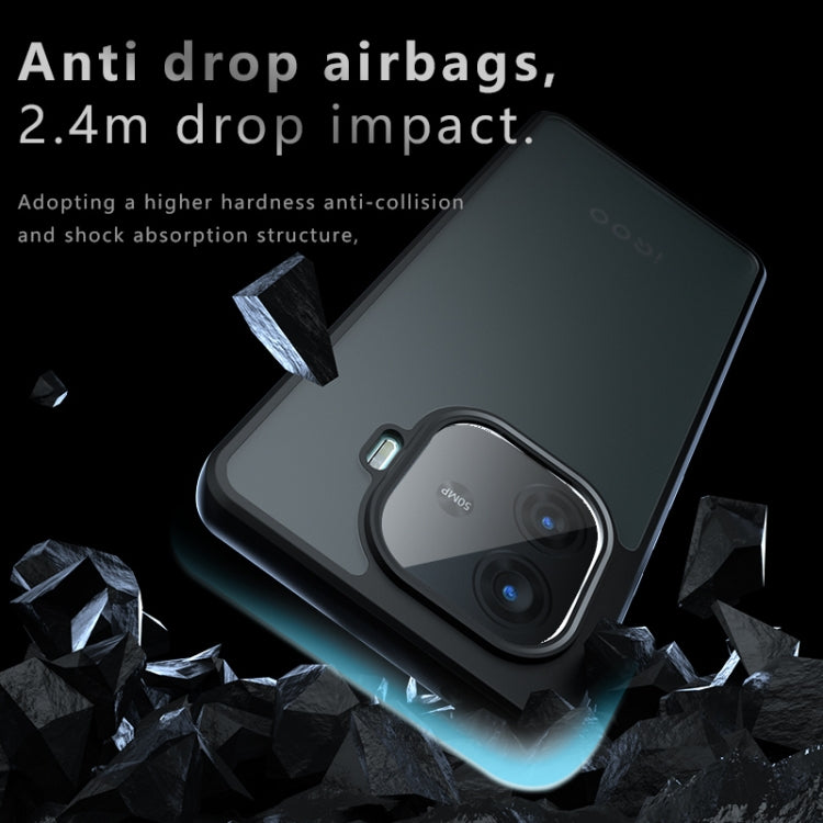 For vivo Y200 GT / iQOO Z9 Turbo Armor Big Pore PC Hybrid TPU Phone Case - Transparent