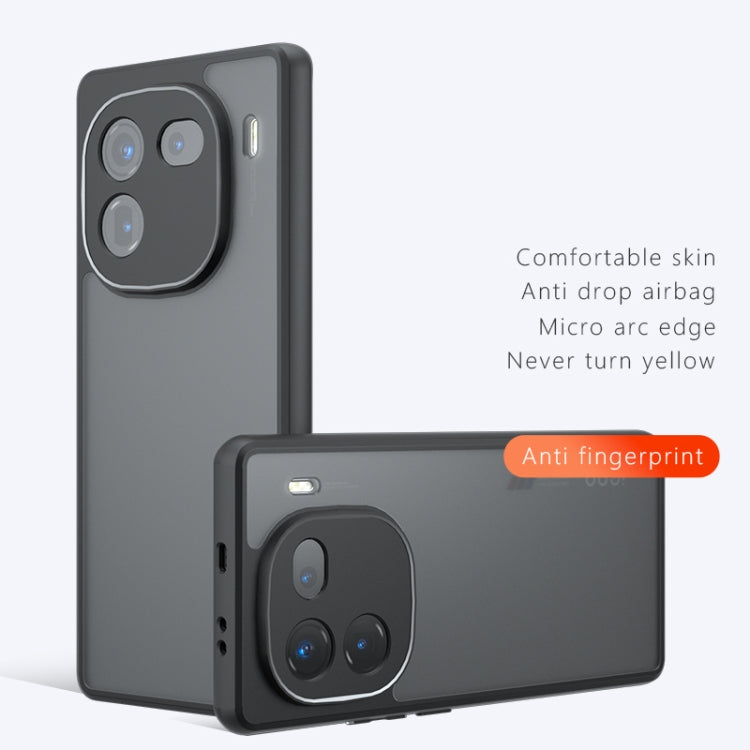 For vivo iQOO 12 Pro Armor Precise Hole PC Hybrid TPU Phone Case - Frosted Black
