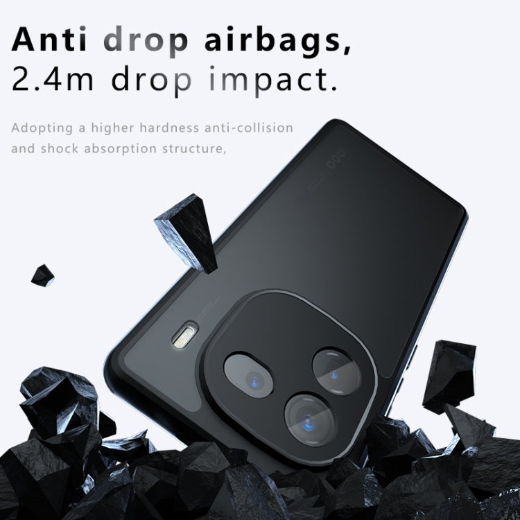 For vivo iQOO 12 Pro Armor Precise Hole PC Hybrid TPU Phone Case - Frosted Black