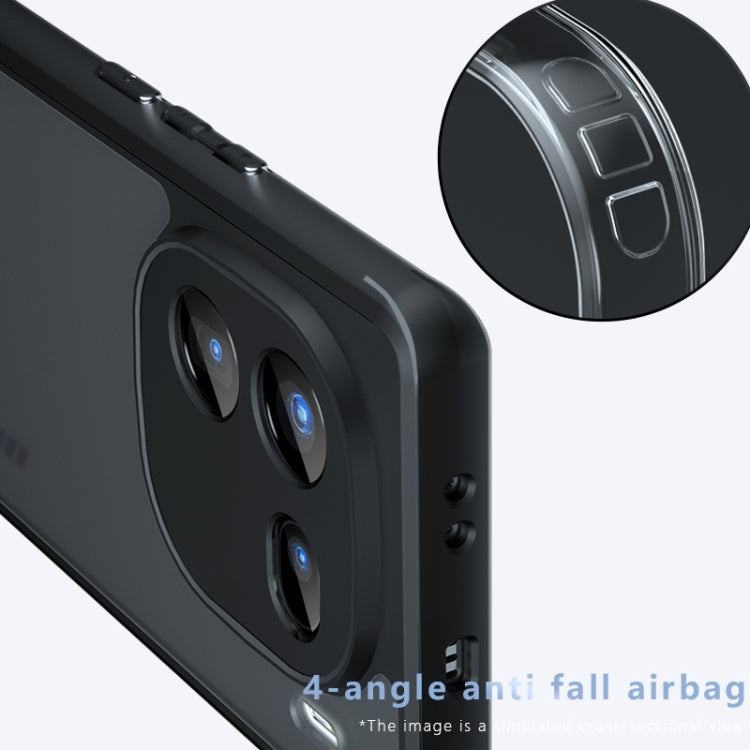 For vivo iQOO 12 Pro Armor Precise Hole PC Hybrid TPU Phone Case - Frosted Black