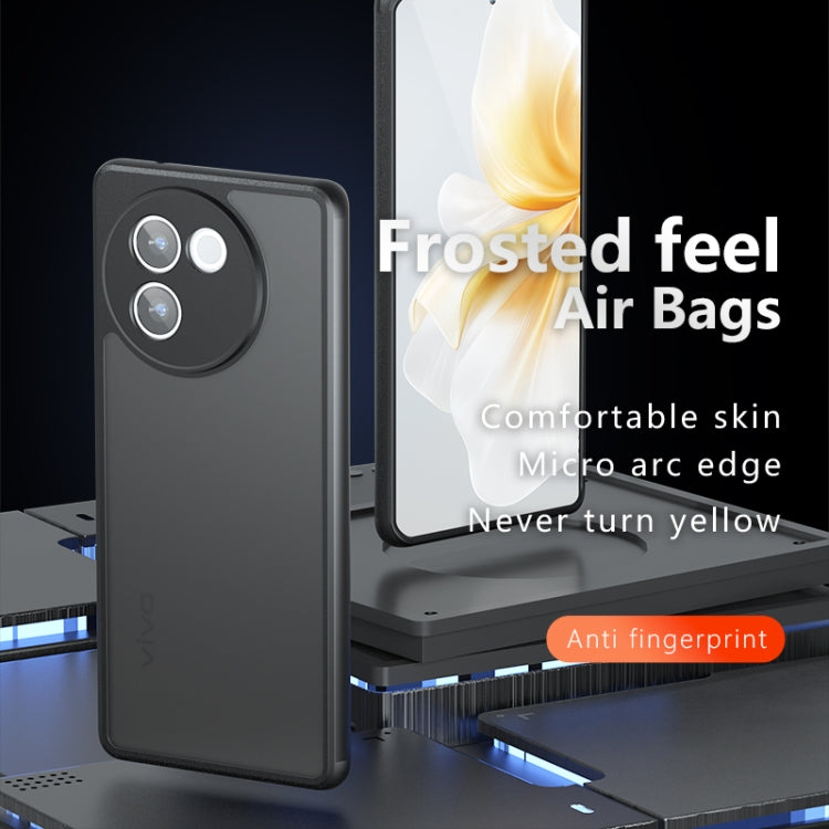For vivo V30e Armor Precise Hole PC Hybrid TPU Phone Case - Frosted Black