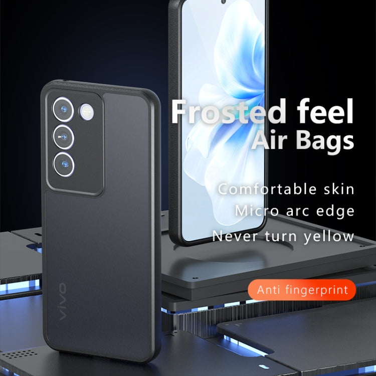 For vivo V30 Lite 4G Armor Precise Hole PC Hybrid TPU Phone Case - Frosted Black