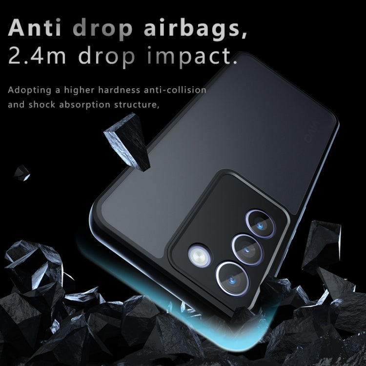 For vivo V30 Lite 4G Armor Precise Hole PC Hybrid TPU Phone Case - Frosted Black
