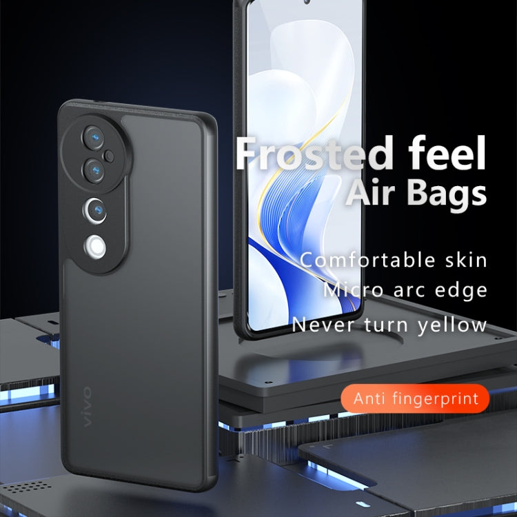 For vivo S19 Pro Armor Precise Hole PC Hybrid TPU Phone Case - Frosted Black