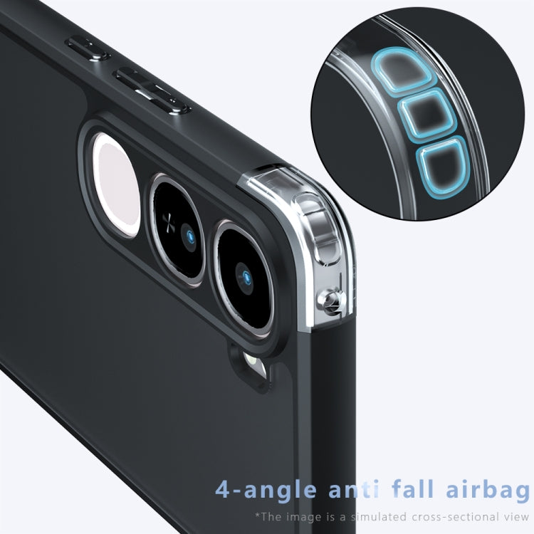 For vivo Y300 / V40 Lite IDN Armor Precise Hole PC Hybrid TPU Phone Case - Frosted Black