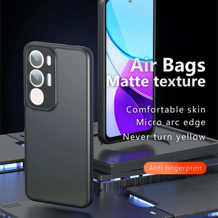 For vivo Y29 5G / Y19s 4G Armor Precise Hole PC Hybrid TPU Phone Case - Frosted Black