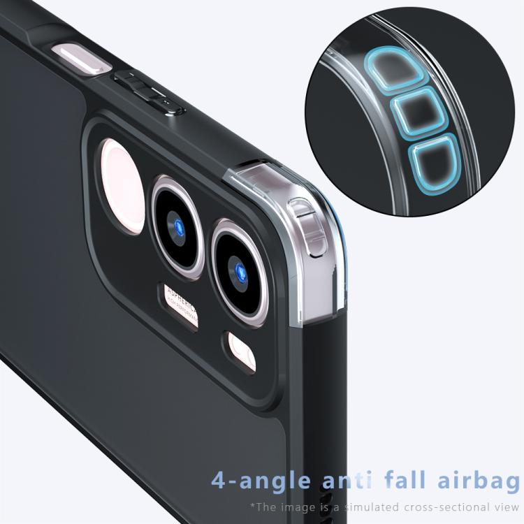 For vivo Y29 5G / Y19s 4G Armor Precise Hole PC Hybrid TPU Phone Case - Frosted Black