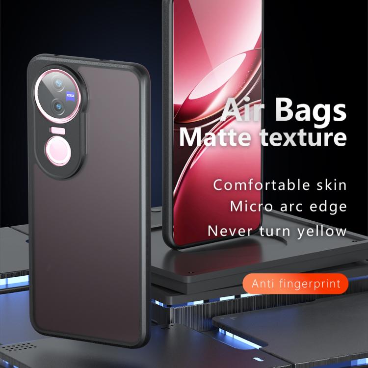 For vivo V50 Armor Precise Hole PC Hybrid TPU Phone Case - Frosted Black