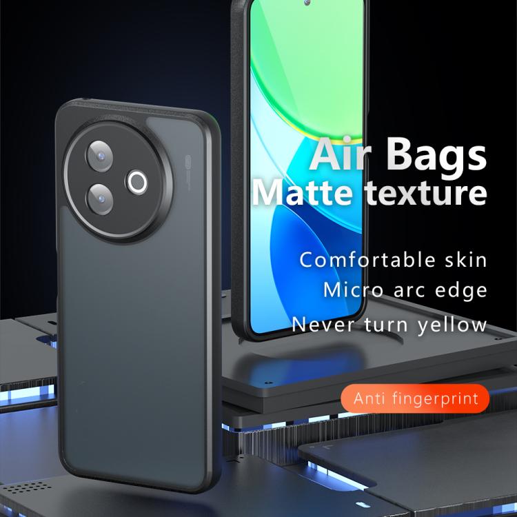 For vivo Y39 5G Armor Precise Hole PC Hybrid TPU Phone Case - Frosted Black