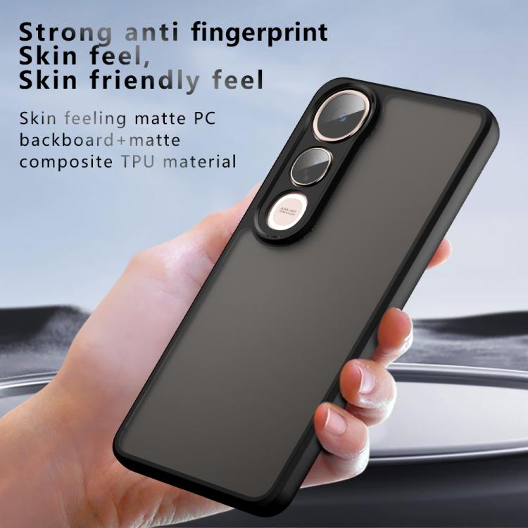 For vivo V50 Lite 5G / 4G Armor Precise Hole PC Hybrid TPU Phone Case - Frosted Black
