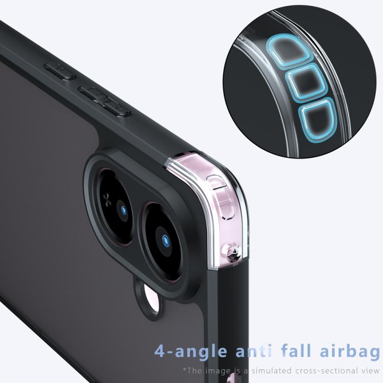For vivo V60 Lite 4G / 5G Armor Precise Hole PC Hybrid TPU Phone Case - Frosted Black