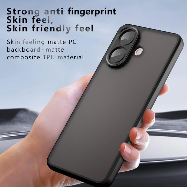 For vivo V60 Lite 4G / 5G Armor Precise Hole PC Hybrid TPU Phone Case - Frosted Black