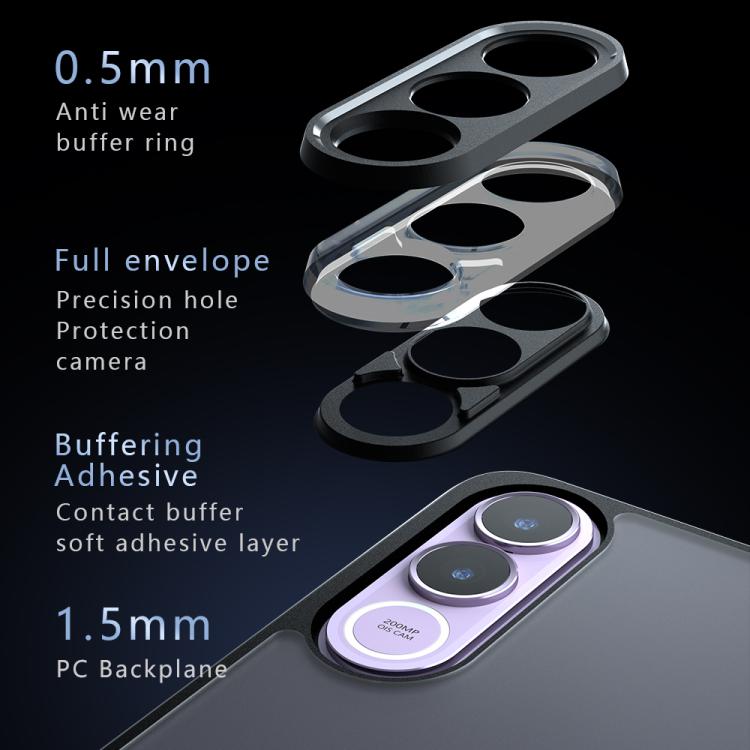 For vivo V70 FE 5G Armor Precise Hole PC Hybrid TPU Phone Case - Frosted Black