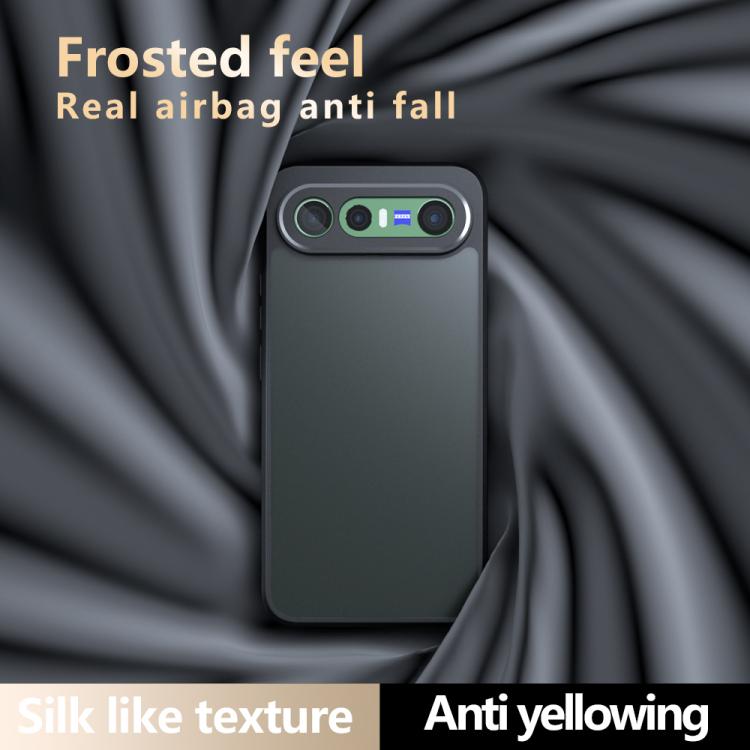 For vivo S50 Pro mini / X300 FE 5G Armor Precise Hole PC Hybrid TPU Phone Case - Frosted Black