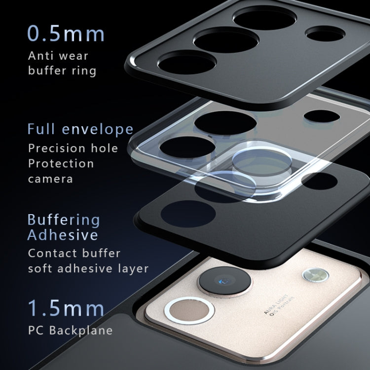 For vivo V29e 5G Armor Precise Hole PC Hybrid TPU Phone Case - Transparent