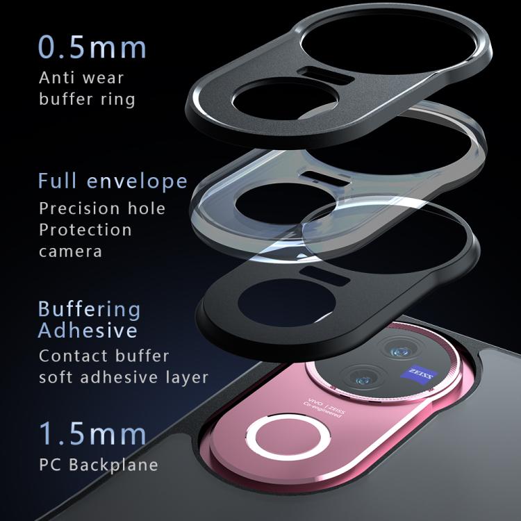 For vivo V50 Armor Precise Hole PC Hybrid TPU Phone Case - Transparent
