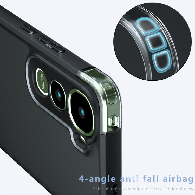 For vivo Y400 4G Armor Precise Hole PC Hybrid TPU Phone Case - Transparent