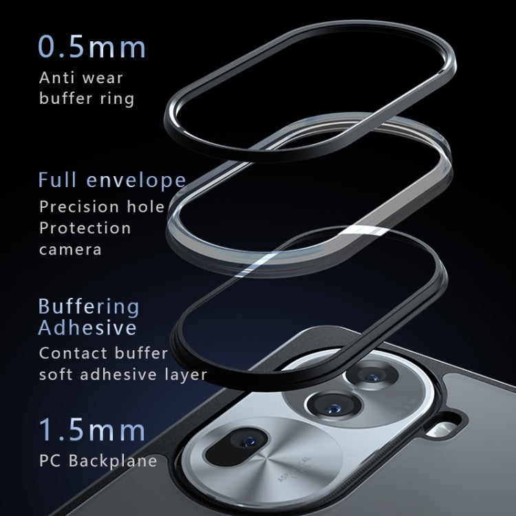 For OPPO Reno11 Pro Global Armor Big Pore PC Hybrid TPU Phone Case - Frosted Black