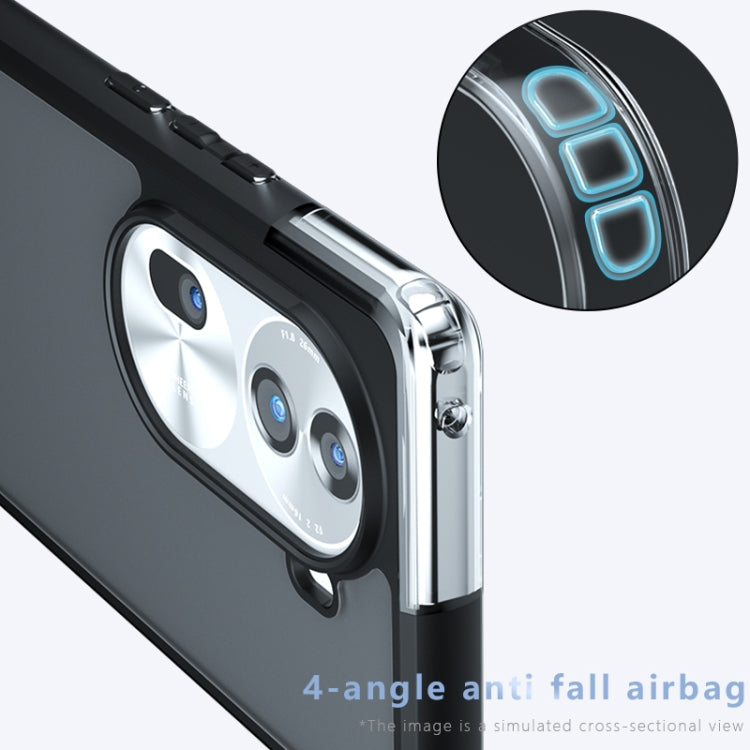 For OPPO Reno11 Pro Global Armor Big Pore PC Hybrid TPU Phone Case - Transparent