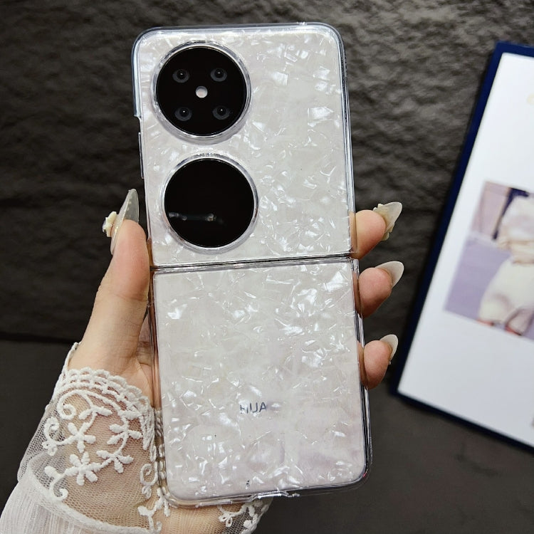 For Huawei P50 Pocket Pearlescent Shell Texture Phone Case