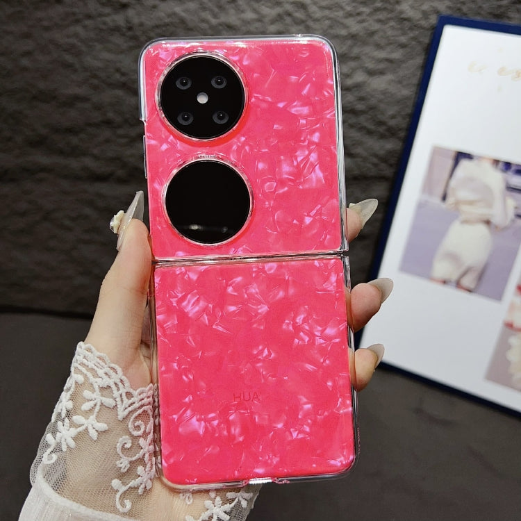 For Huawei P50 Pocket Pearlescent Shell Texture Phone Case