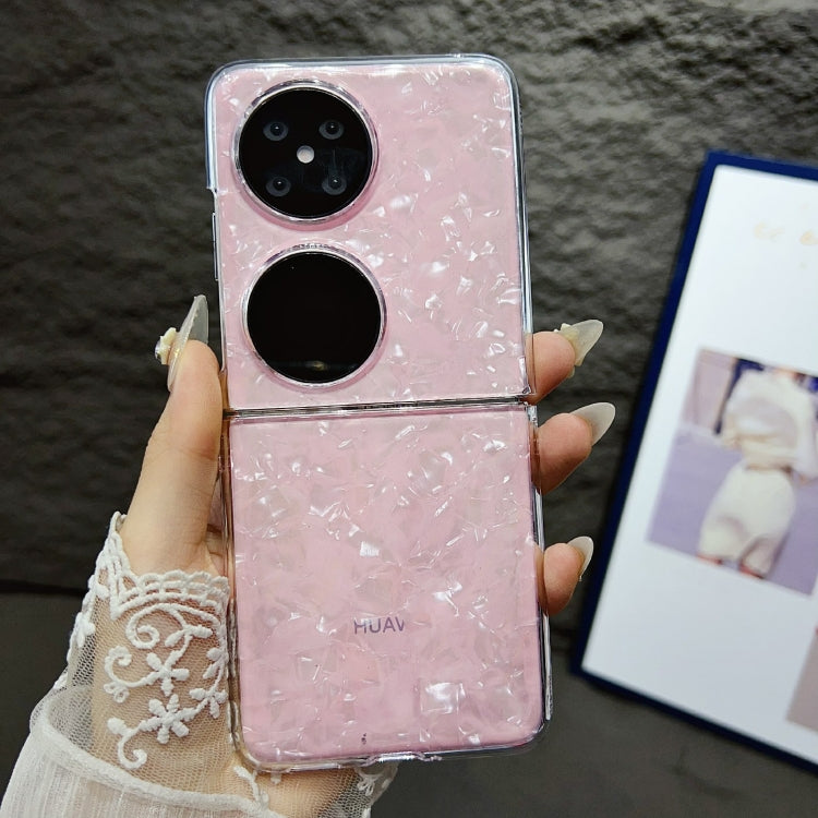 For Huawei P50 Pocket Pearlescent Shell Texture Phone Case