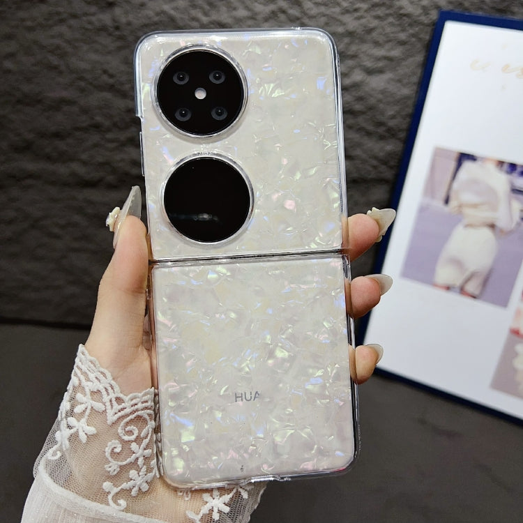 For Huawei P50 Pocket Pearlescent Shell Texture Phone Case