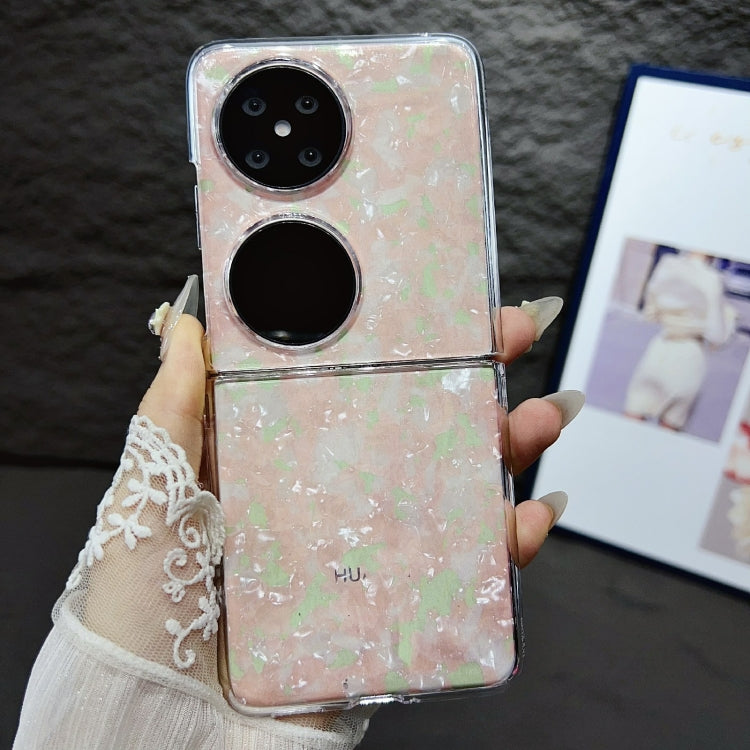 For Huawei P50 Pocket Pearlescent Shell Texture Phone Case