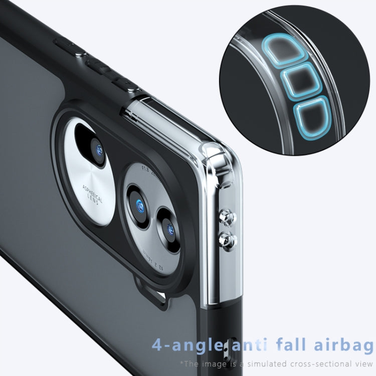 For OPPO Reno11 Pro Global Armor Precise Hole PC Hybrid TPU Phone Case - Frosted Black