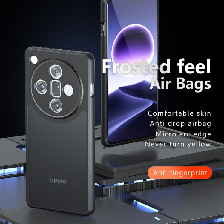 For OPPO Find X7 Ultra Armor Precise Hole PC Hybrid TPU Phone Case - Frosted Black