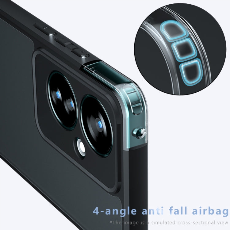 For OPPO Reno11 F Armor Precise Hole PC Hybrid TPU Phone Case - Frosted Black