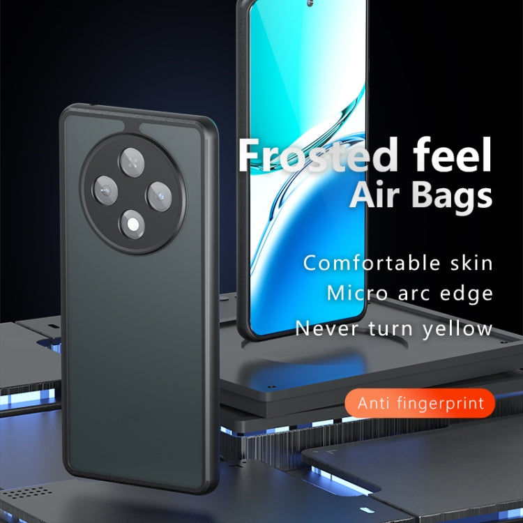 For OPPO A3 Pro Armor Precise Hole PC Hybrid TPU Phone Case - Frosted Black