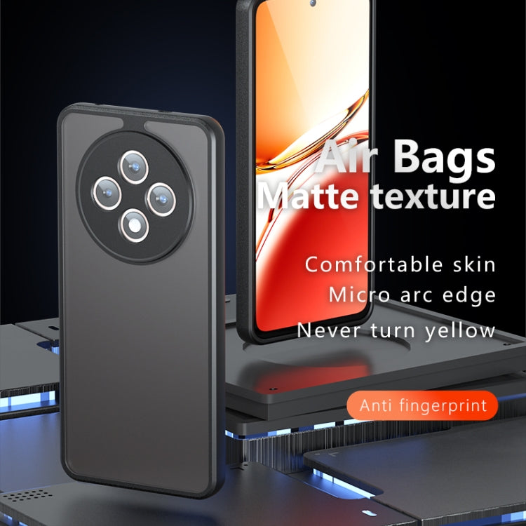For OPPO Reno12 F / Reno12 FS / F27 Armor Precise Hole PC Hybrid TPU Phone Case - Frosted Black