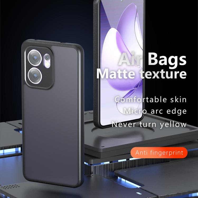 For OPPO Reno13 F 5G Armor Precise Hole PC Hybrid TPU Phone Case - Frosted Black