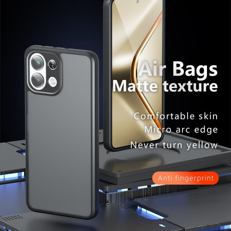 For OPPO K13 / K13x Armor Precise Hole PC Hybrid TPU Phone Case - Frosted Black