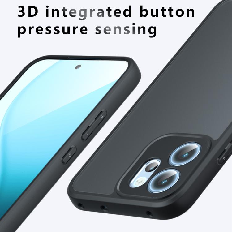 For OPPO Reno14 F 5G Armor Precise Hole PC Hybrid TPU Phone Case - Frosted Black