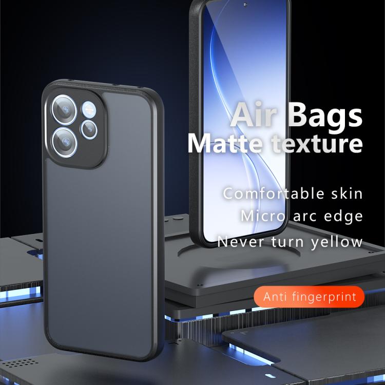 For OPPO Reno15 F 5G Armor Precise Hole PC Hybrid TPU Phone Case - Frosted Black