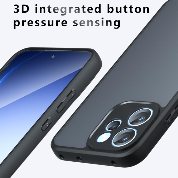 For OPPO Reno15 F 5G Armor Precise Hole PC Hybrid TPU Phone Case - Frosted Black