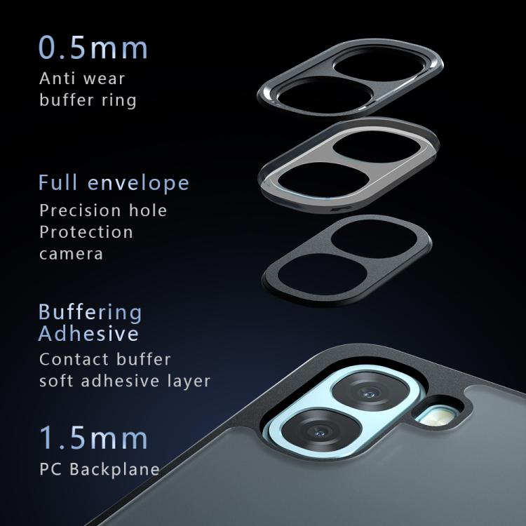 For OPPO A6x 5G / 4G Armor Precise Hole PC Hybrid TPU Phone Case - Frosted Black