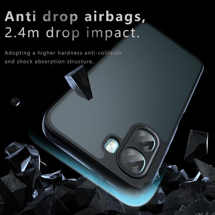 For OPPO A6x 5G / 4G Armor Precise Hole PC Hybrid TPU Phone Case - Frosted Black