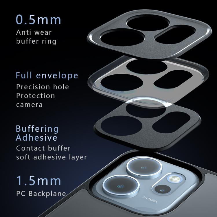 For OPPO Reno14 F 5G Armor Precise Hole PC Hybrid TPU Phone Case - Transparent