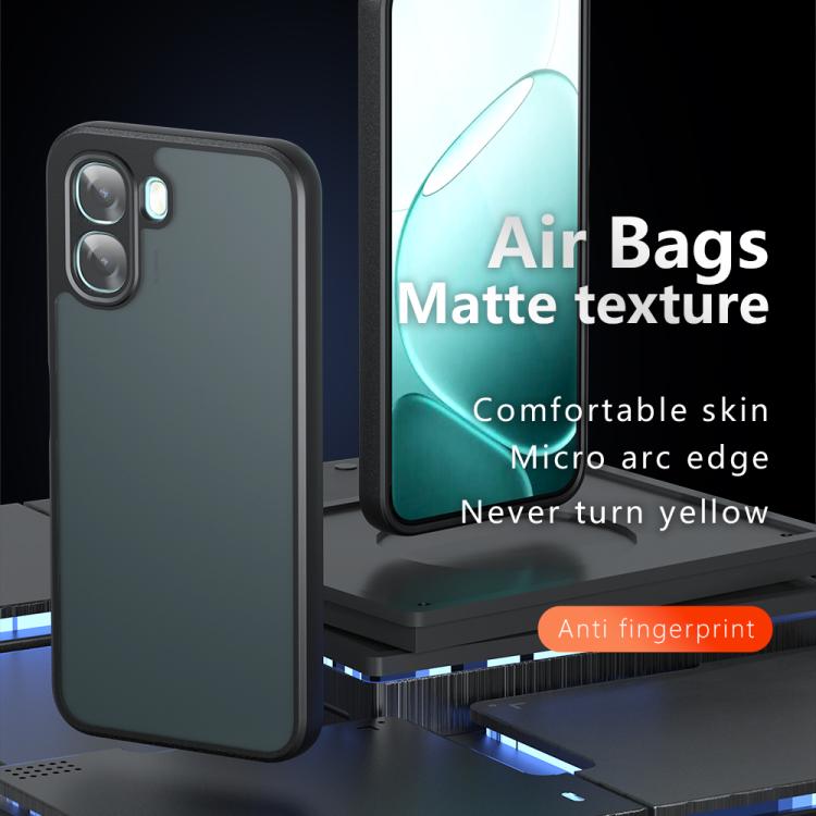 For OPPO A6x 5G / 4G Armor Precise Hole PC Hybrid TPU Phone Case - Transparent