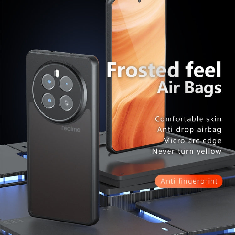For Realme GT5 Pro Armor Precise Hole PC Hybrid TPU Phone Case - Frosted Black