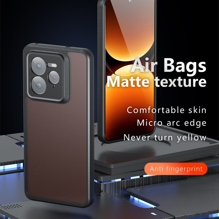 For Realme GT 7 Pro Armor Precise Hole PC Hybrid TPU Phone Case - Frosted Black