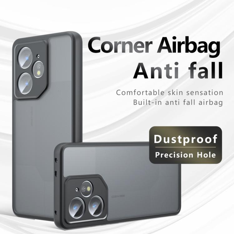 For Realme Neo7 Armor Precise Hole PC Hybrid TPU Phone Case - Frosted Black